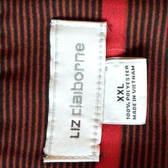 Liz Claiborne Women's Sleeveless Top EUC red,blue,black Vertical Stripe XXL - Picture 5 of 7